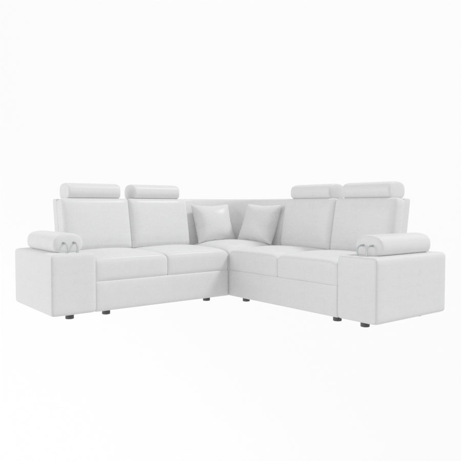 L Shape Corner Leatherette Sofa [with Steel Handles] - Sekar Lifestyle