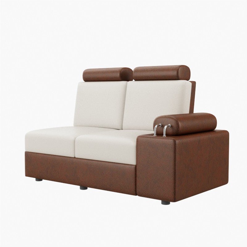 L Shape Corner Leatherette Sofa [with Steel Handles] - Sekar Lifestyle