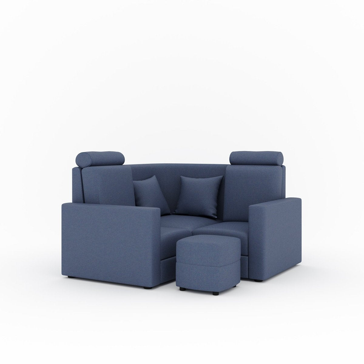 L Shape Corner Mini Sofa Series [Normal Handles] with Curved Box Moda - Sekar Lifestyle