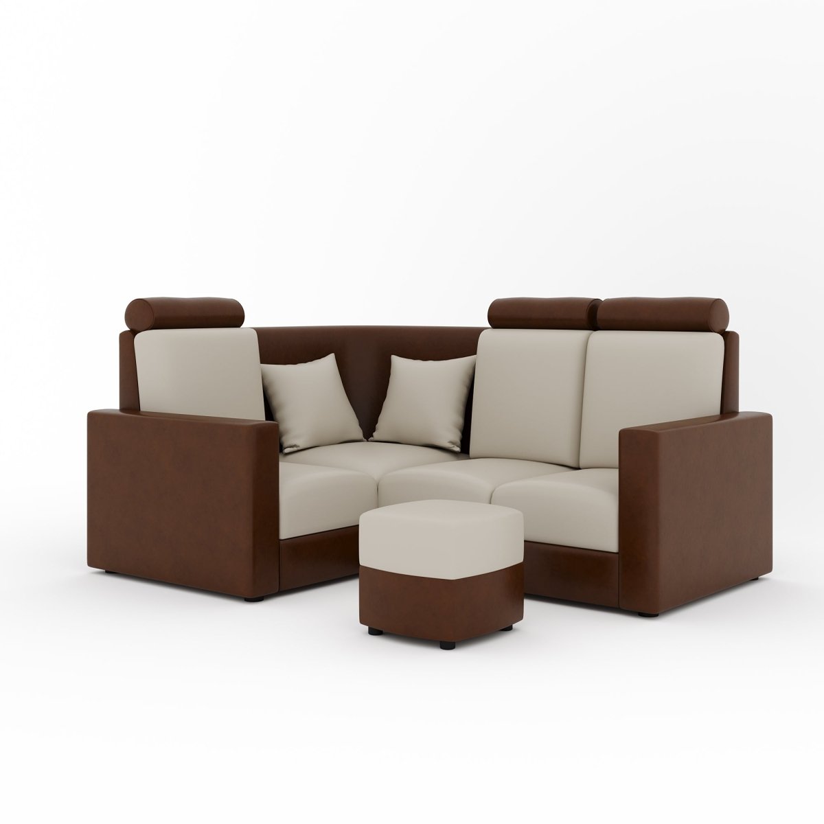 L Shape Corner Mini Sofa Series [Normal Handles] with Curved Box Moda - Sekar Lifestyle