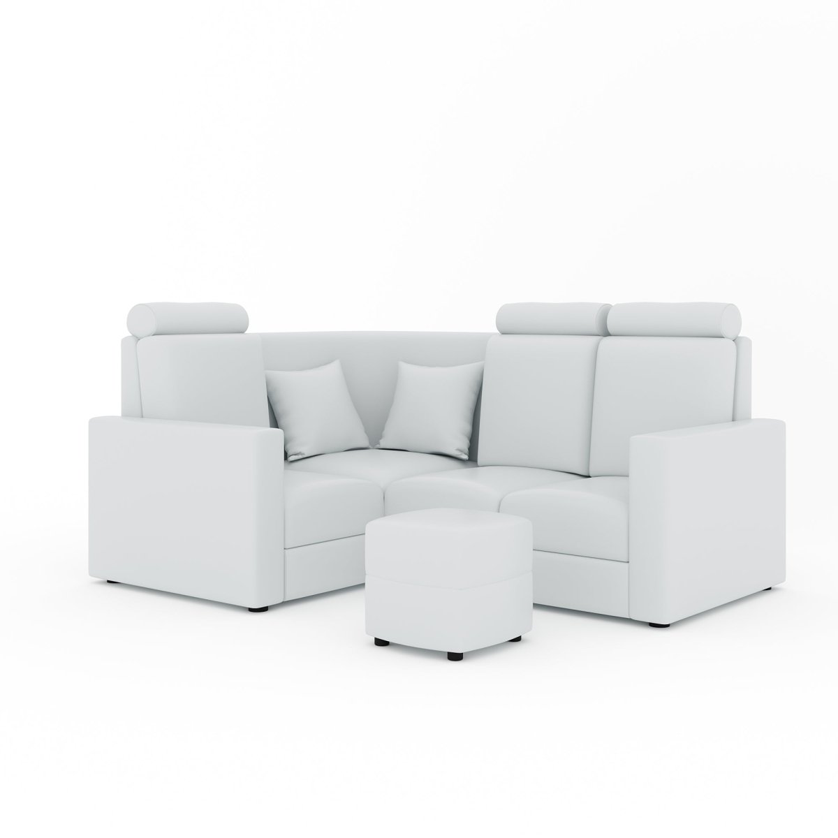 L Shape Corner Mini Sofa Series [Normal Handles] with Curved Box Moda - Sekar Lifestyle