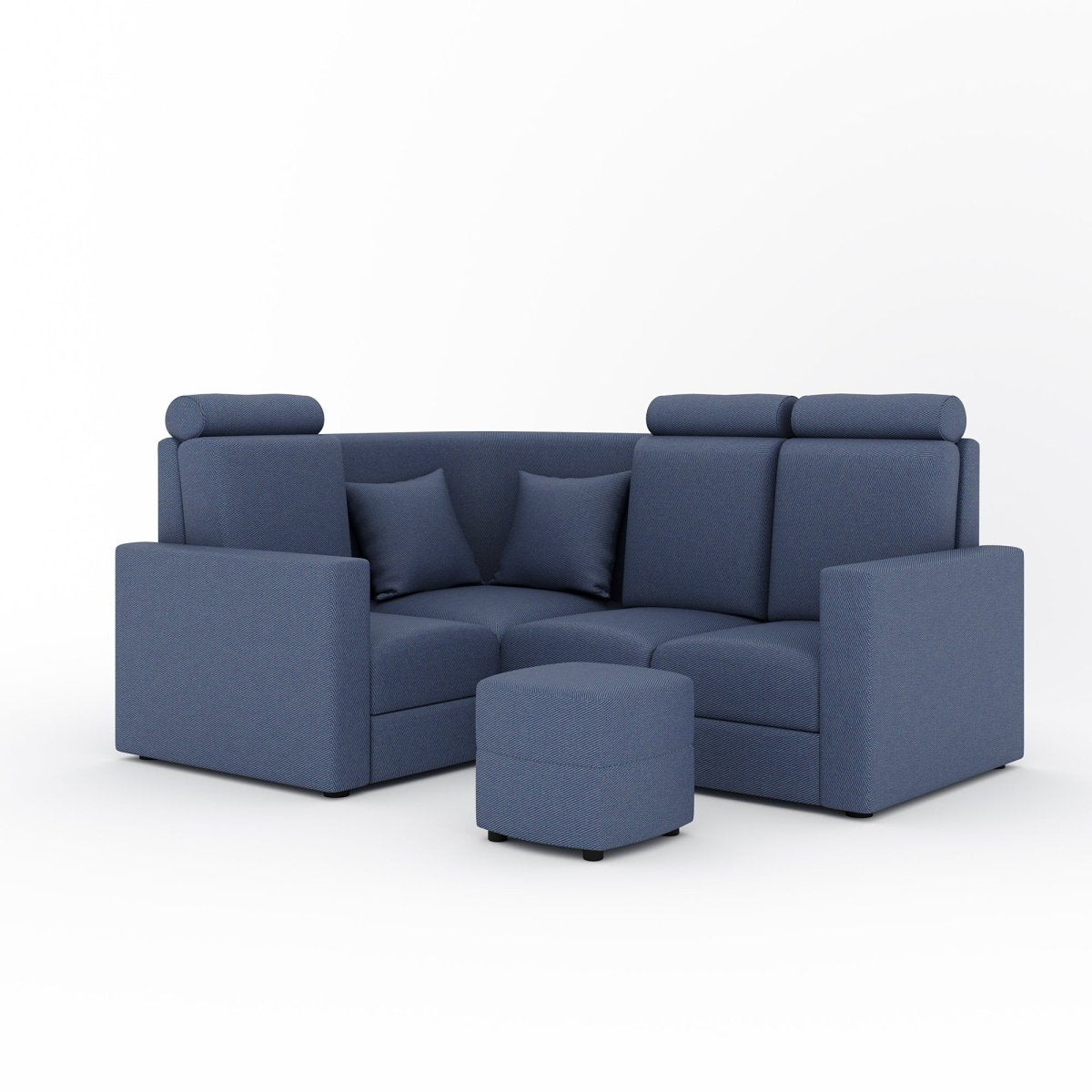 L Shape Corner Mini Sofa Series [Normal Handles] with Curved Box Moda - Sekar Lifestyle