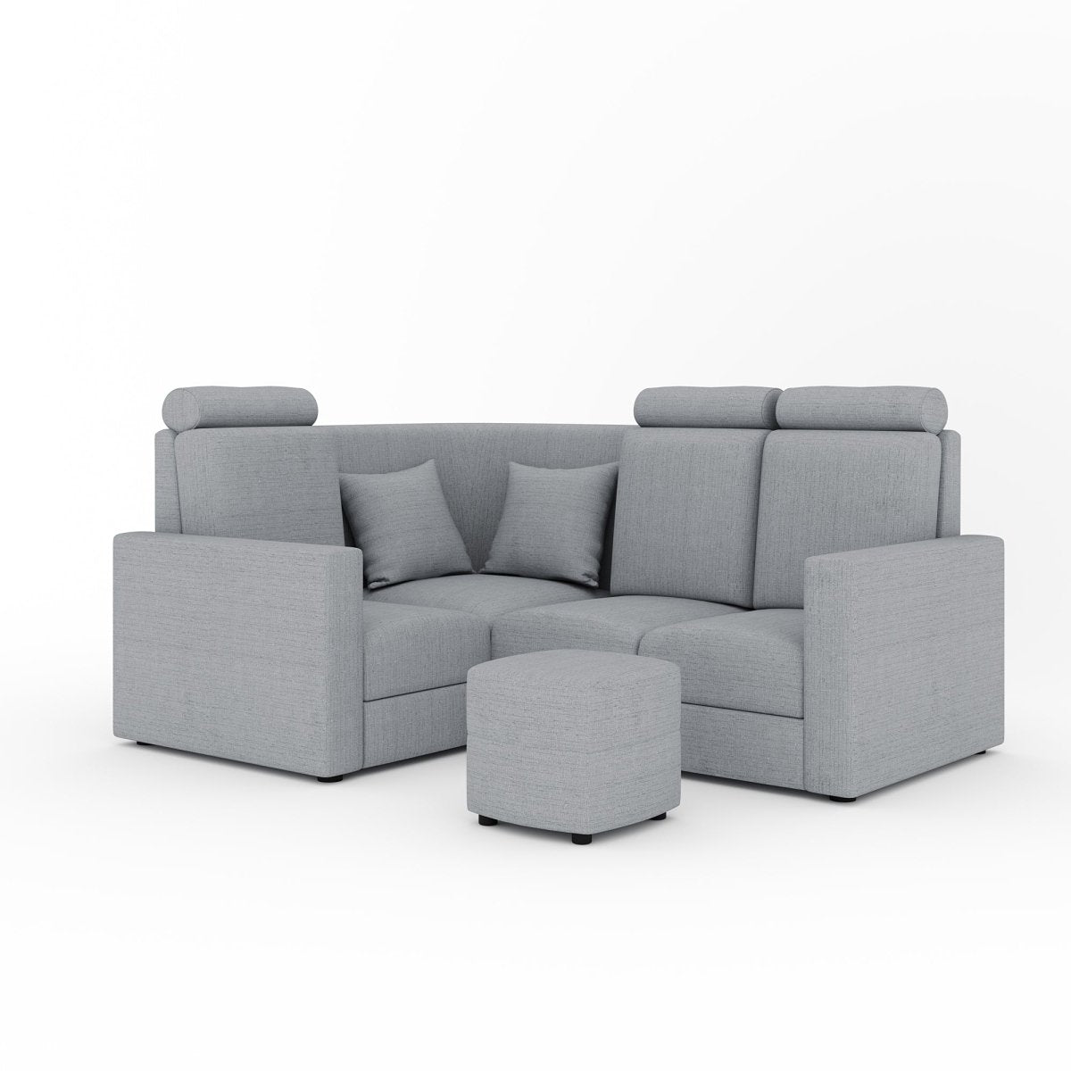 L Shape Corner Mini Sofa Series [Normal Handles] with Curved Box Moda - Sekar Lifestyle