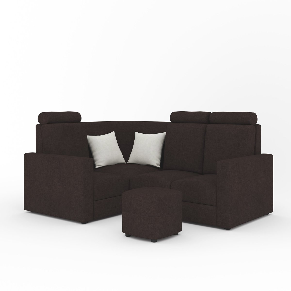L Shape Corner Mini Sofa Series [Normal Handles] with Curved Box Moda - Sekar Lifestyle