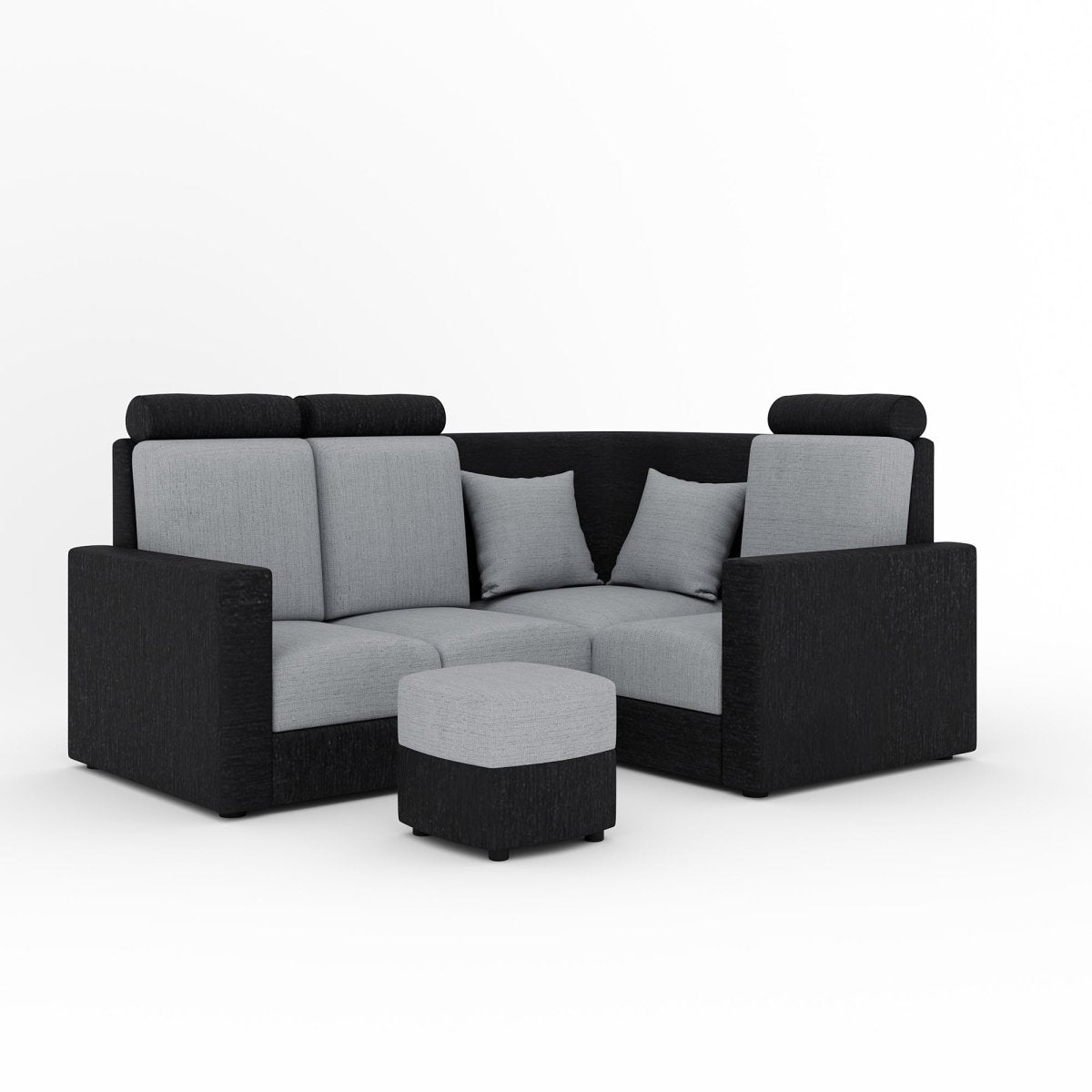 L Shape Corner Mini Sofa Series [Normal Handles] with Curved Box Moda - Sekar Lifestyle