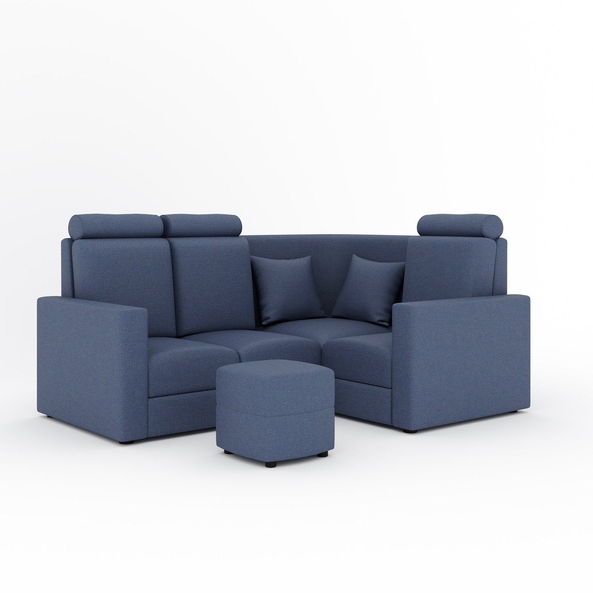 L Shape Corner Mini Sofa Series [Normal Handles] with Curved Box Moda - Sekar Lifestyle