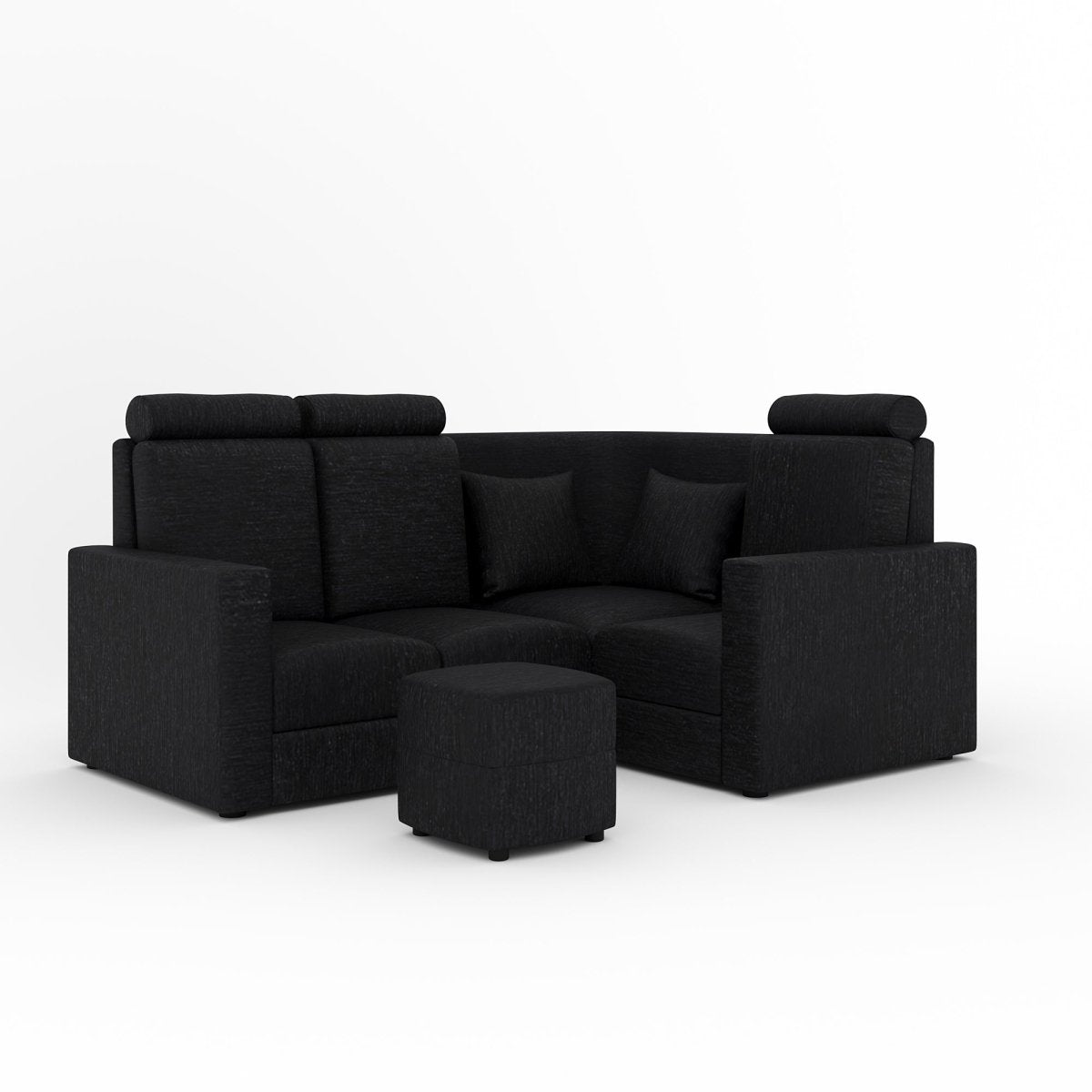 L Shape Corner Mini Sofa Series [Normal Handles] with Curved Box Moda - Sekar Lifestyle