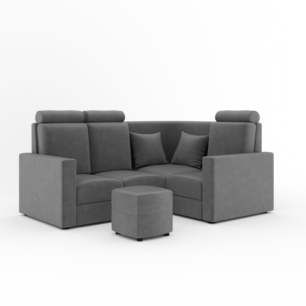 L Shape Corner Mini Sofa Series [Normal Handles] with Curved Box Moda - Sekar Lifestyle
