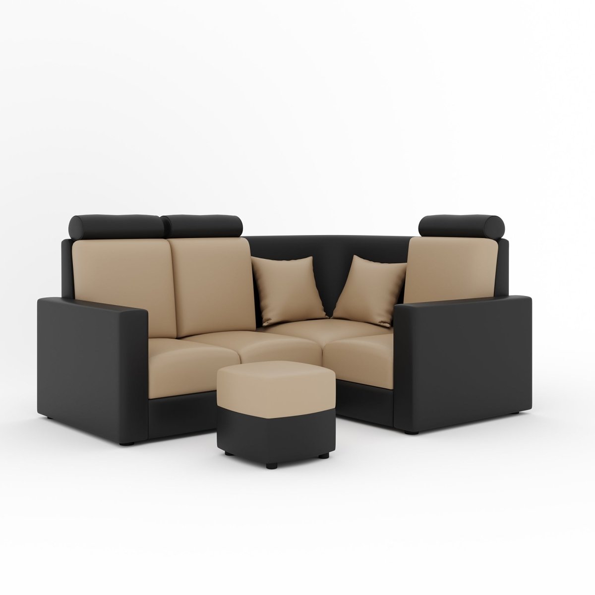L Shape Corner Mini Sofa Series [Normal Handles] with Curved Box Moda - Sekar Lifestyle