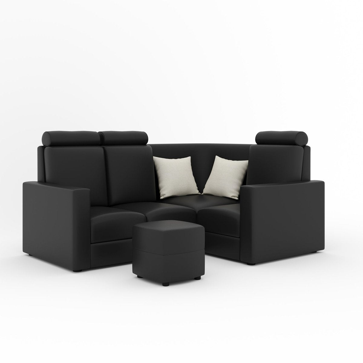 L Shape Corner Mini Sofa Series [Normal Handles] with Curved Box Moda - Sekar Lifestyle