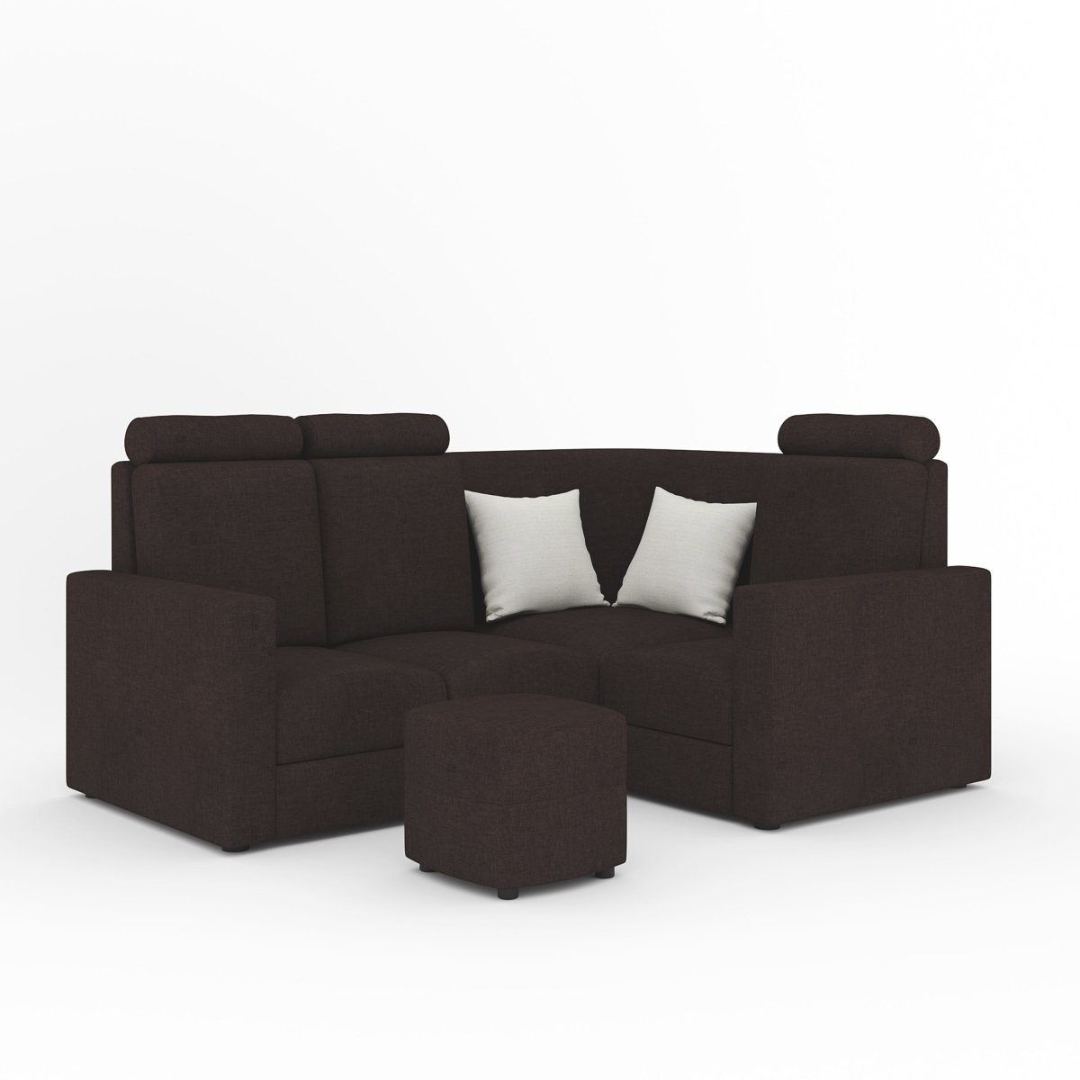 L Shape Corner Mini Sofa Series [Normal Handles] with Curved Box Moda - Sekar Lifestyle