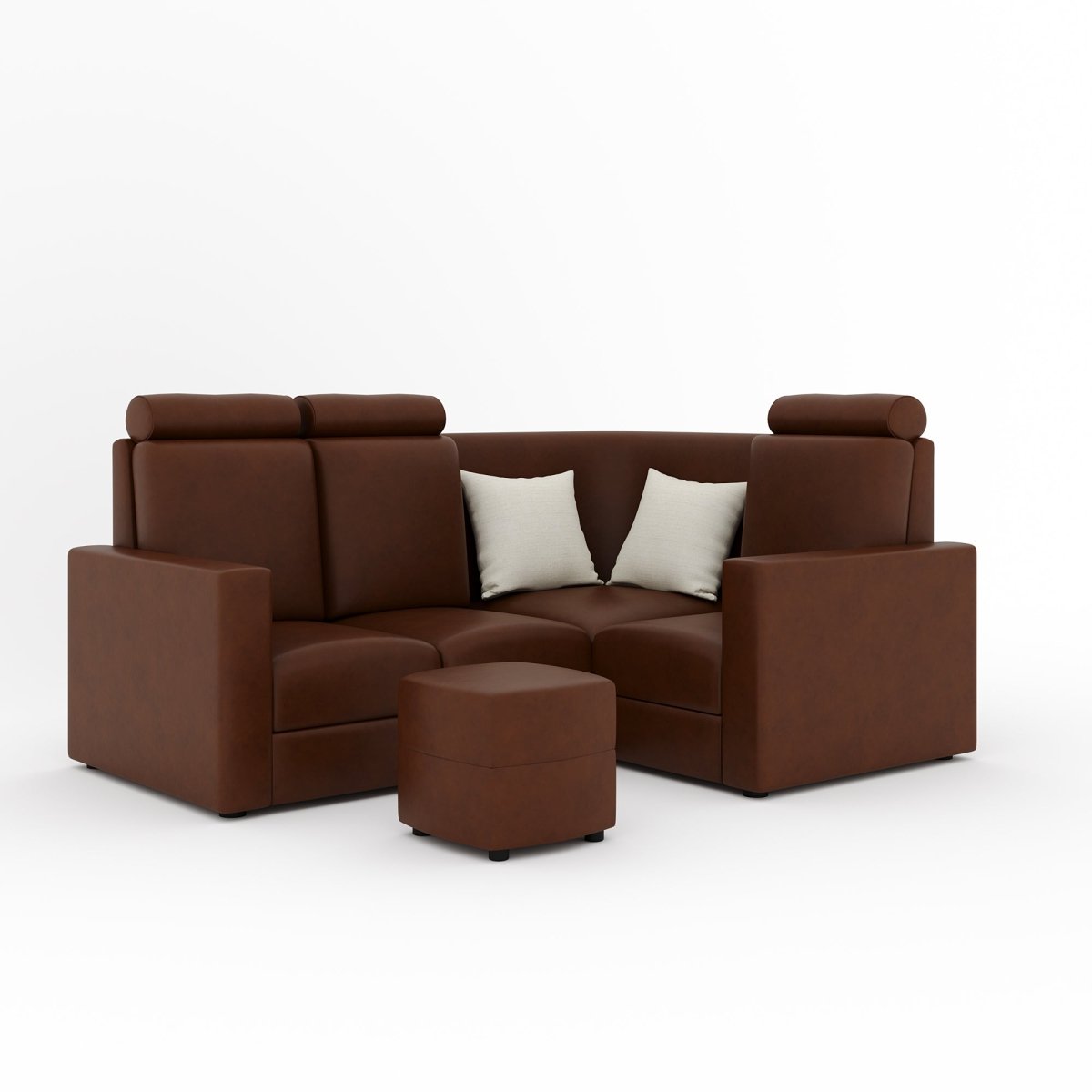 L Shape Corner Mini Sofa Series [Normal Handles] with Curved Box Moda - Sekar Lifestyle