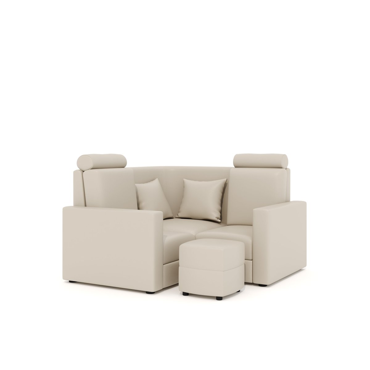 L Shape Corner Mini Sofa Series [Normal Handles] with Curved Box Moda - Sekar Lifestyle