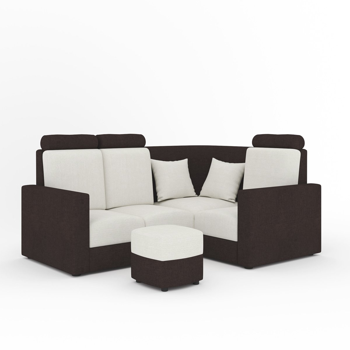 L Shape Corner Mini Sofa Series [Normal Handles] with Curved Box Moda - Sekar Lifestyle
