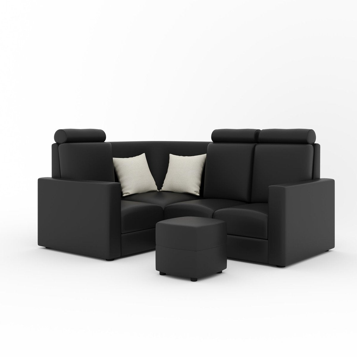 L Shape Corner Mini Sofa Series [Normal Handles] with Curved Box Moda - Sekar Lifestyle