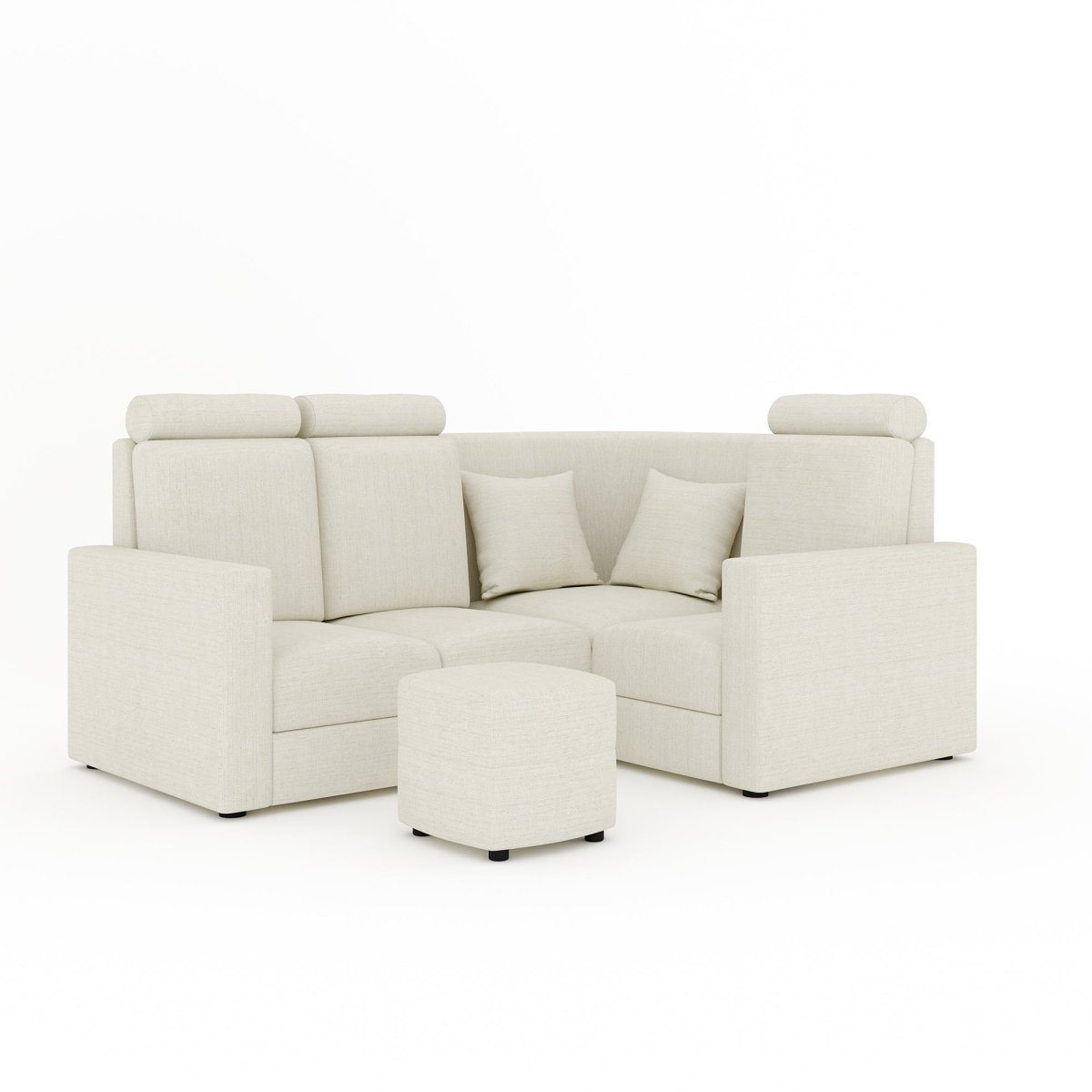 L Shape Corner Mini Sofa Series [Normal Handles] with Curved Box Moda - Sekar Lifestyle