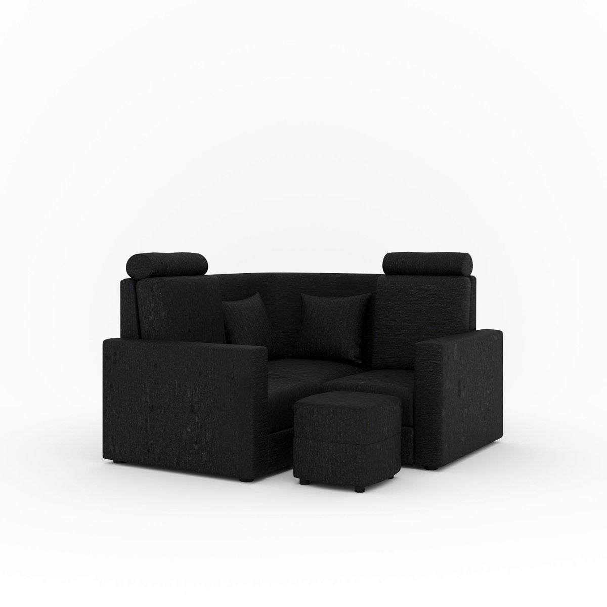 L Shape Corner Mini Sofa Series [Normal Handles] with Curved Box Moda - Sekar Lifestyle