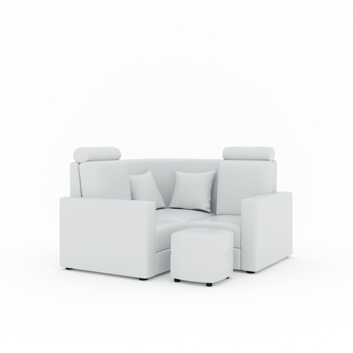 L Shape Corner Mini Sofa Series [Normal Handles] with Curved Box Moda - Sekar Lifestyle