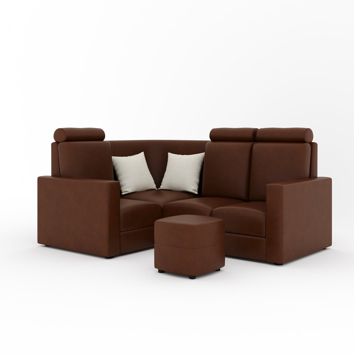 L Shape Corner Mini Sofa Series [Normal Handles] with Curved Box Moda - Sekar Lifestyle