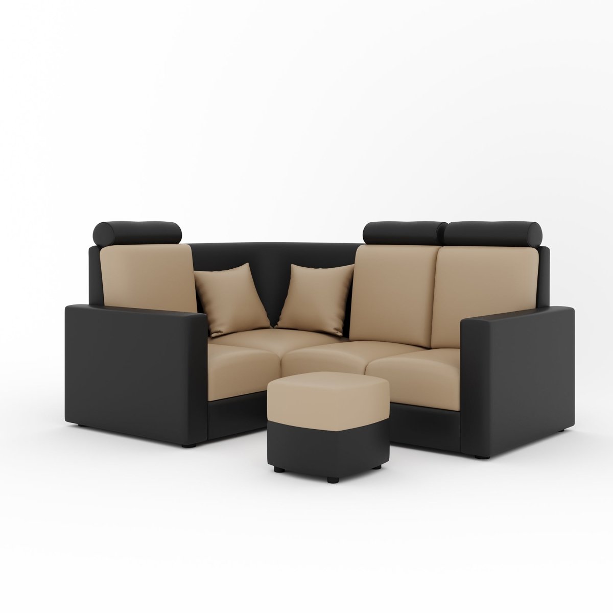 L Shape Corner Mini Sofa Series [Normal Handles] with Curved Box Moda - Sekar Lifestyle