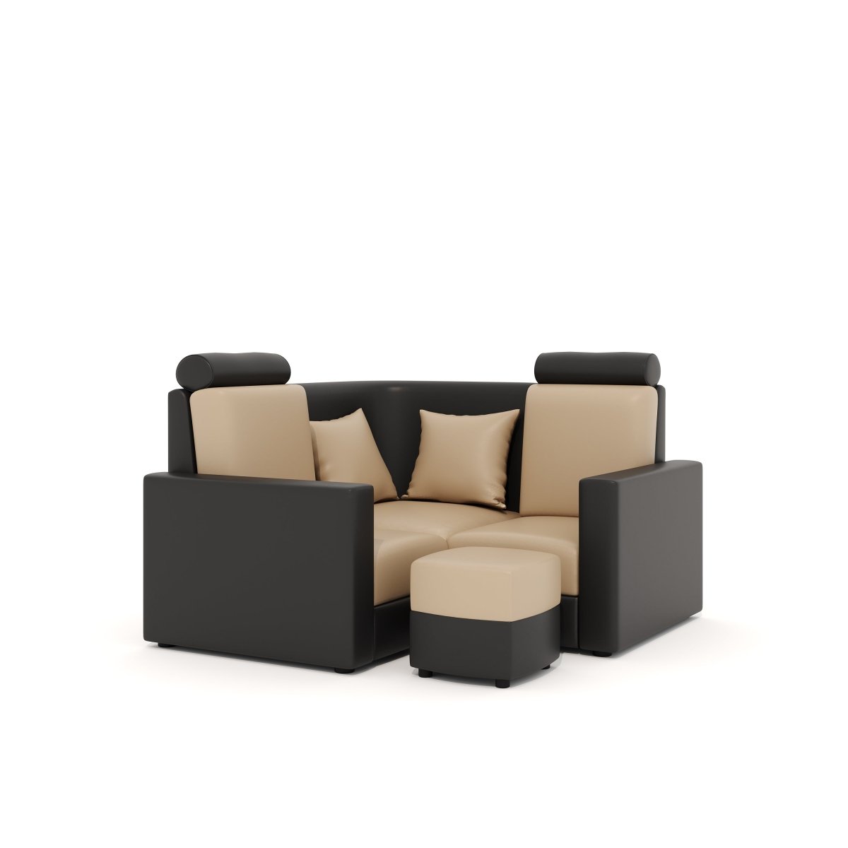 L Shape Corner Mini Sofa Series [Normal Handles] with Curved Box Moda - Sekar Lifestyle