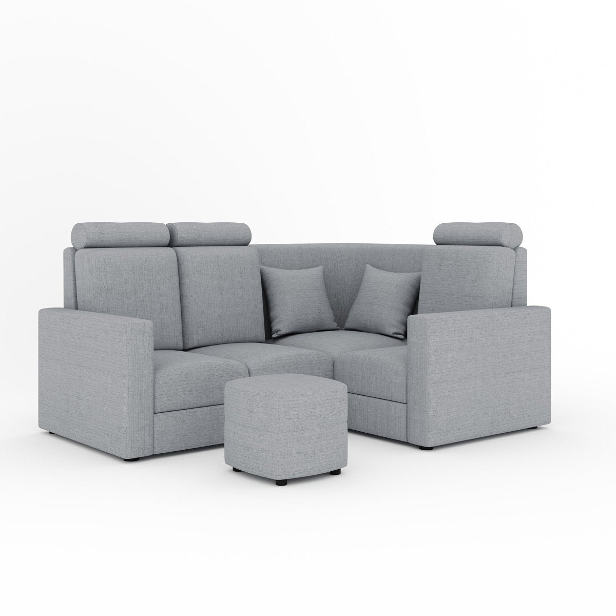 L Shape Corner Mini Sofa Series [Normal Handles] with Curved Box Moda - Sekar Lifestyle
