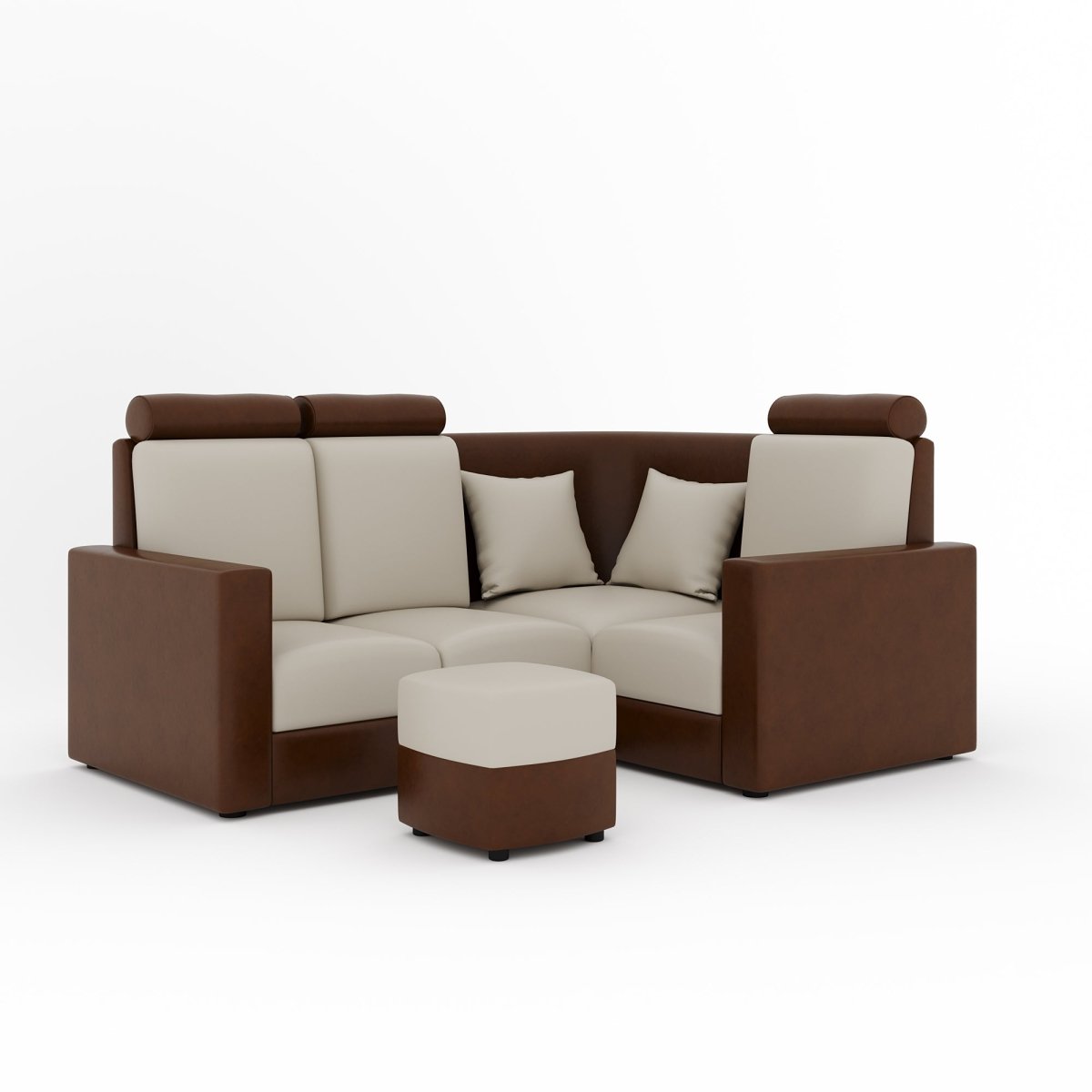 L Shape Corner Mini Sofa Series [Normal Handles] with Curved Box Moda - Sekar Lifestyle
