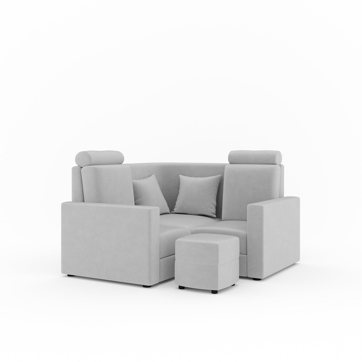 L Shape Corner Mini Sofa Series [Normal Handles] with Curved Box Moda - Sekar Lifestyle