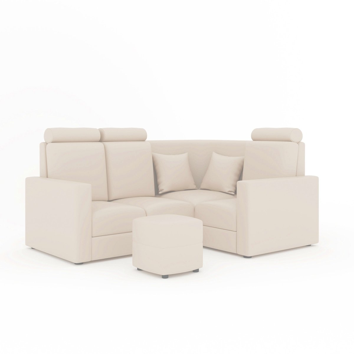 L Shape Corner Mini Sofa Series [Normal Handles] with Curved Box Moda - Sekar Lifestyle