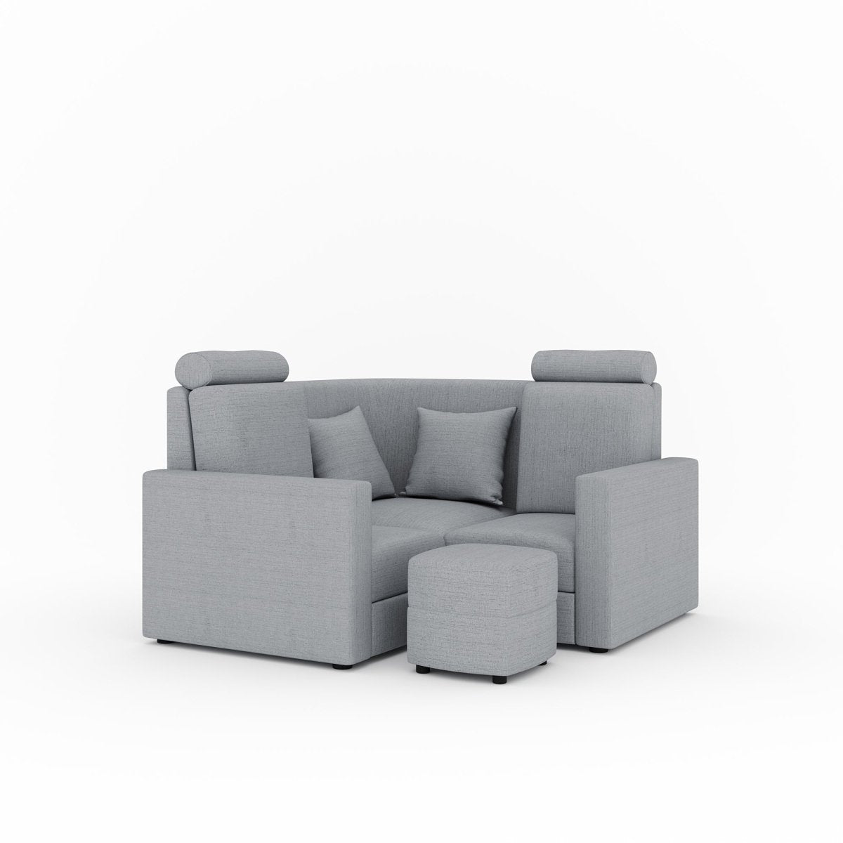 L Shape Corner Mini Sofa Series [Normal Handles] with Curved Box Moda - Sekar Lifestyle