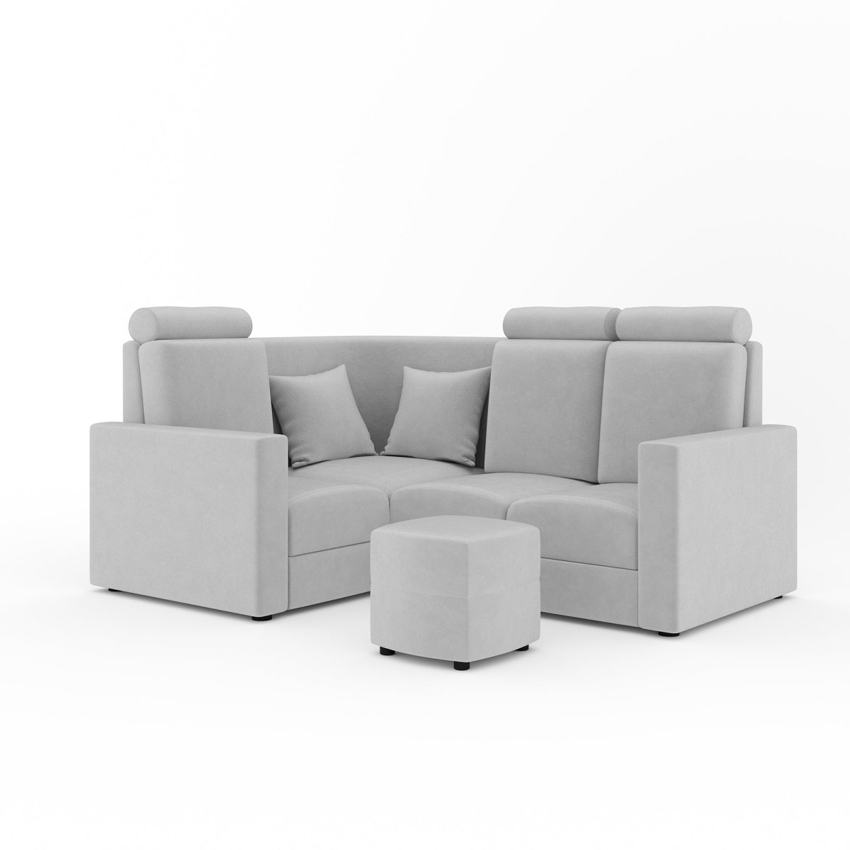 L Shape Corner Mini Sofa Series [Normal Handles] with Curved Box Moda - Sekar Lifestyle