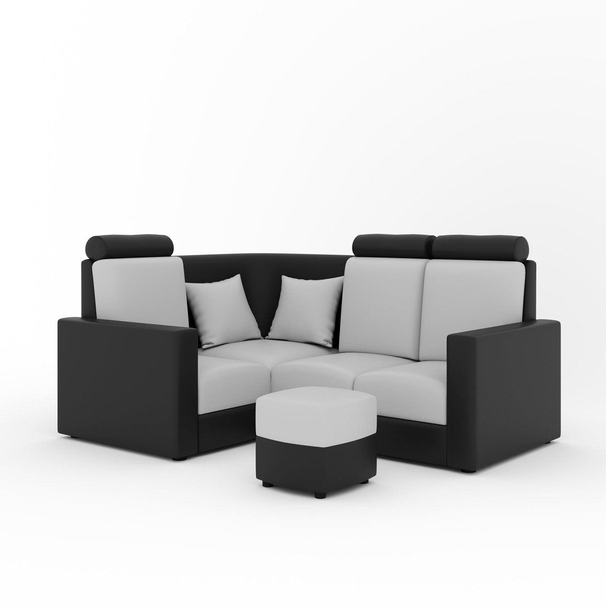 L Shape Corner Mini Sofa Series [Normal Handles] with Curved Box Moda - Sekar Lifestyle