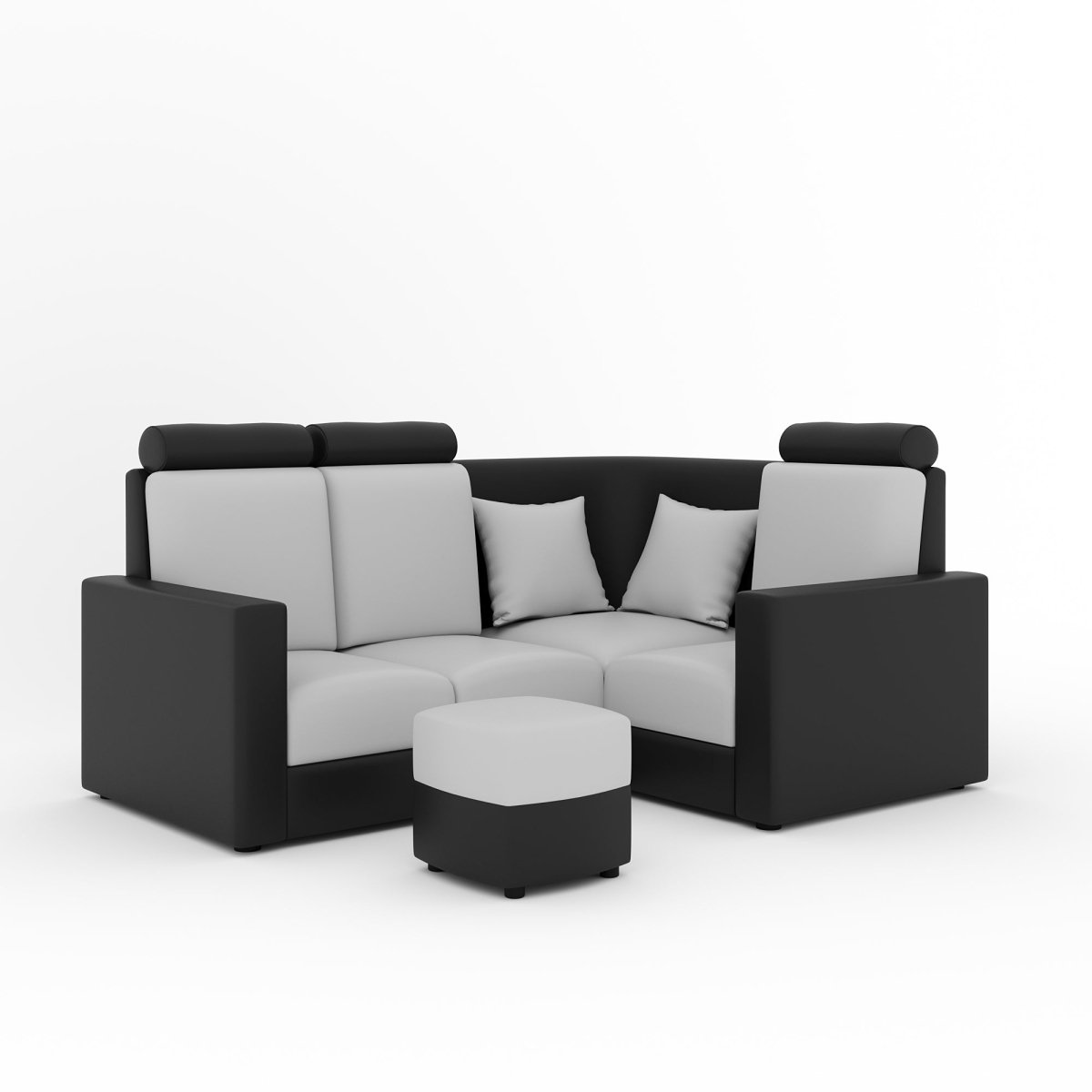 L Shape Corner Mini Sofa Series [Normal Handles] with Curved Box Moda - Sekar Lifestyle
