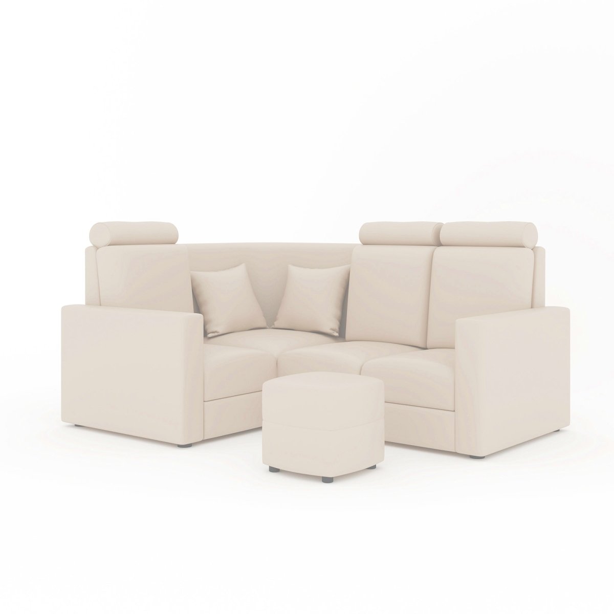 L Shape Corner Mini Sofa Series [Normal Handles] with Curved Box Moda - Sekar Lifestyle