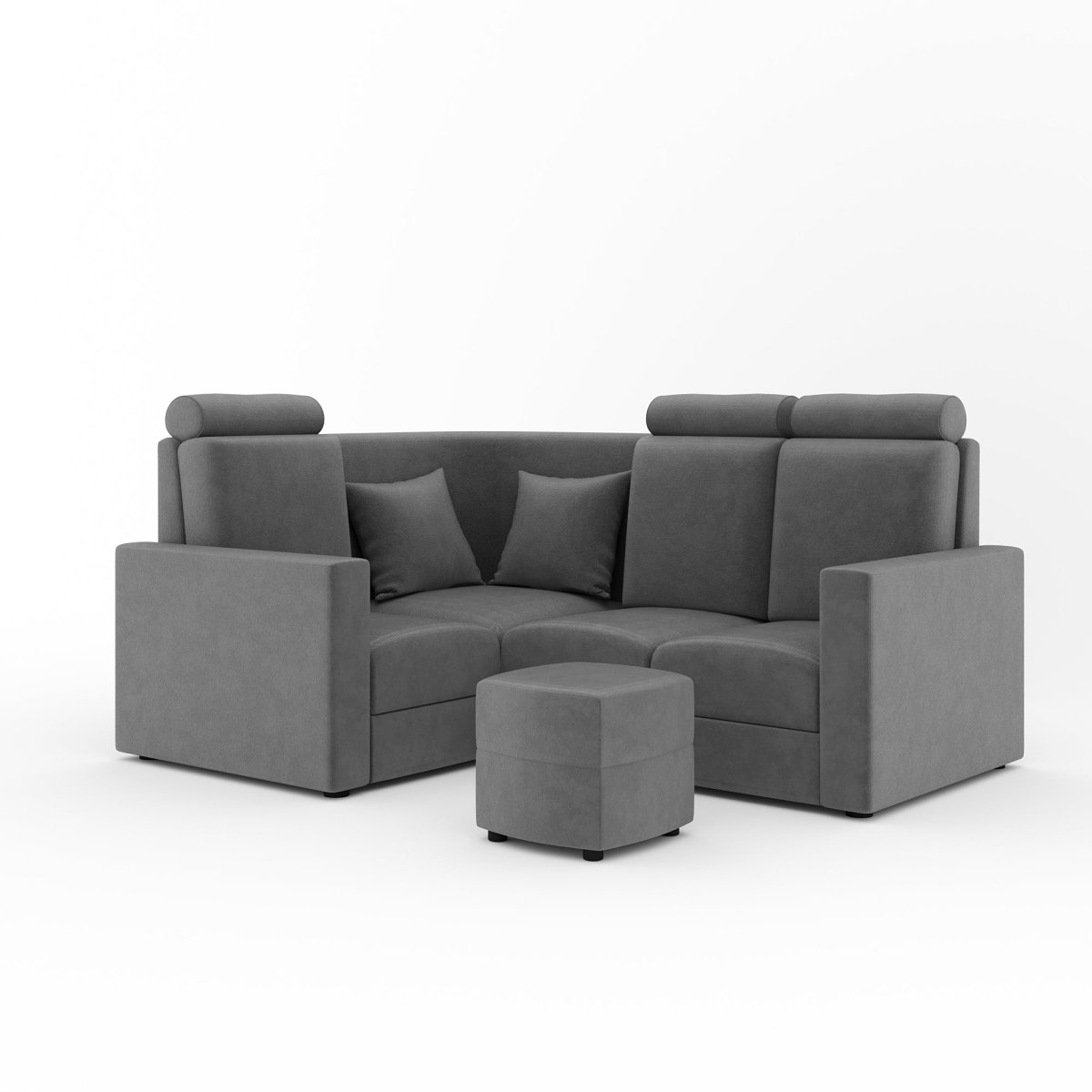 L Shape Corner Mini Sofa Series [Normal Handles] with Curved Box Moda - Sekar Lifestyle