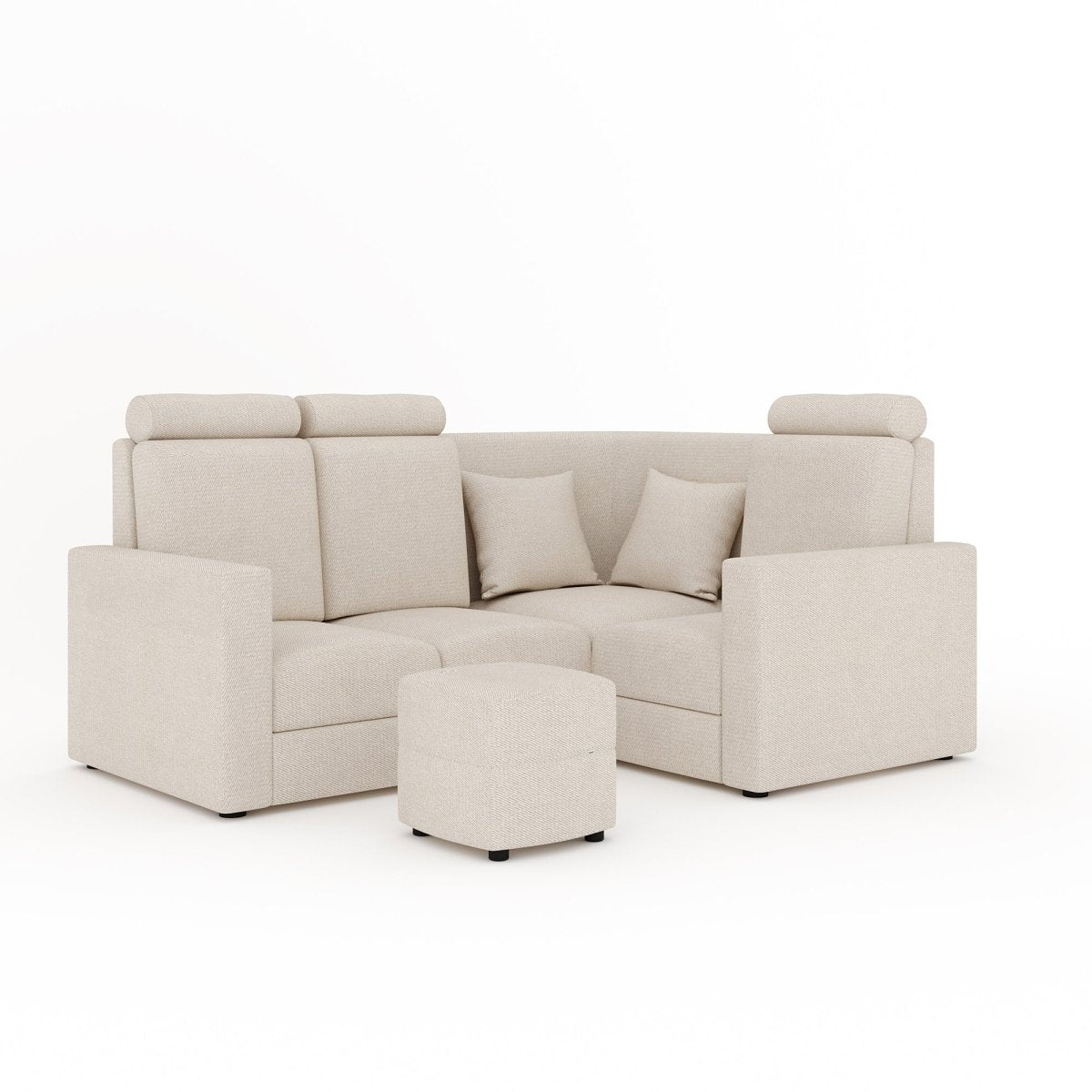 L Shape Corner Mini Sofa Series [Normal Handles] with Curved Box Moda - Sekar Lifestyle