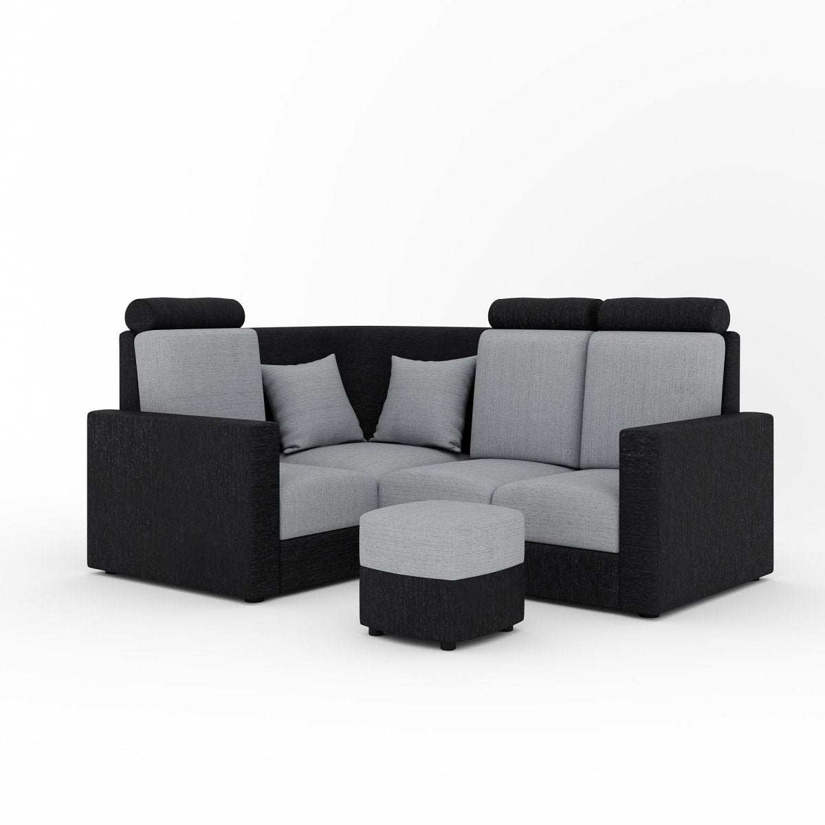 L Shape Corner Mini Sofa Series [Normal Handles] with Curved Box Moda - Sekar Lifestyle