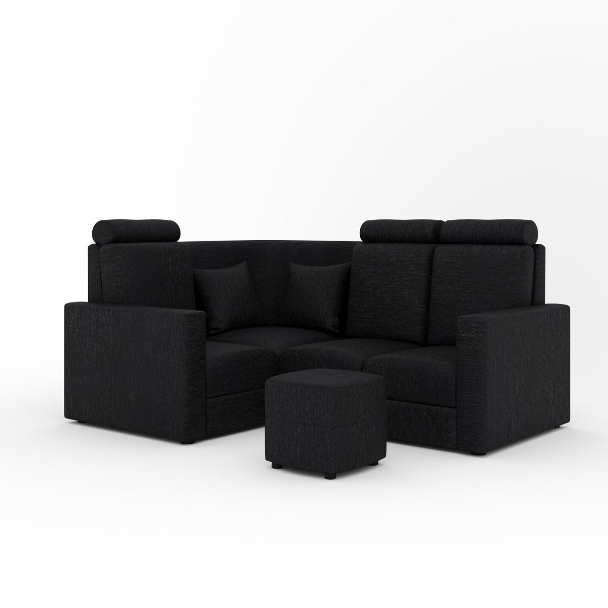 L Shape Corner Mini Sofa Series [Normal Handles] with Curved Box Moda - Sekar Lifestyle