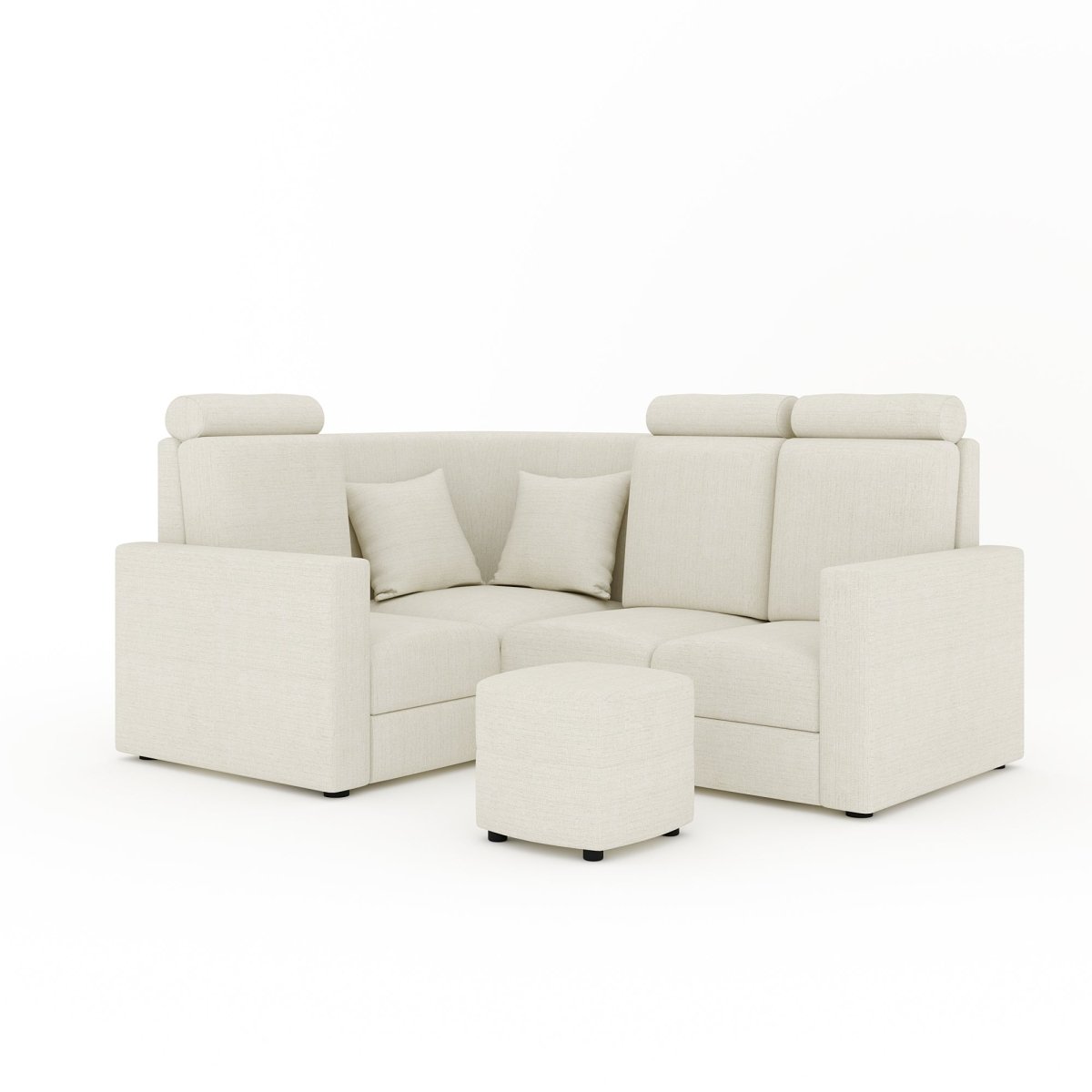 L Shape Corner Mini Sofa Series [Normal Handles] with Curved Box Moda - Sekar Lifestyle