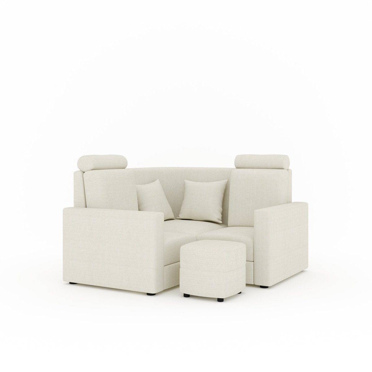 L Shape Corner Mini Sofa Series [Normal Handles] with Curved Box Moda - Sekar Lifestyle