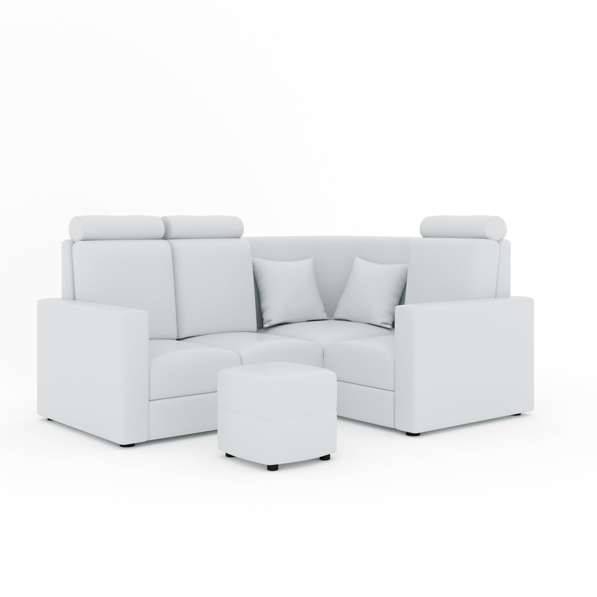 L Shape Corner Mini Sofa Series [Normal Handles] with Curved Box Moda - Sekar Lifestyle