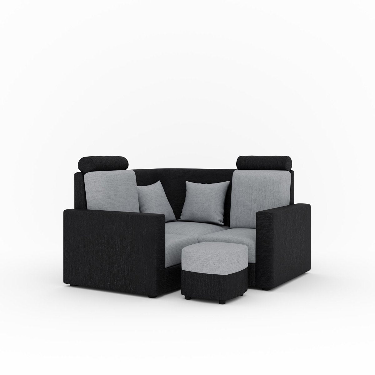 L Shape Corner Mini Sofa Series [Normal Handles] with Curved Box Moda - Sekar Lifestyle