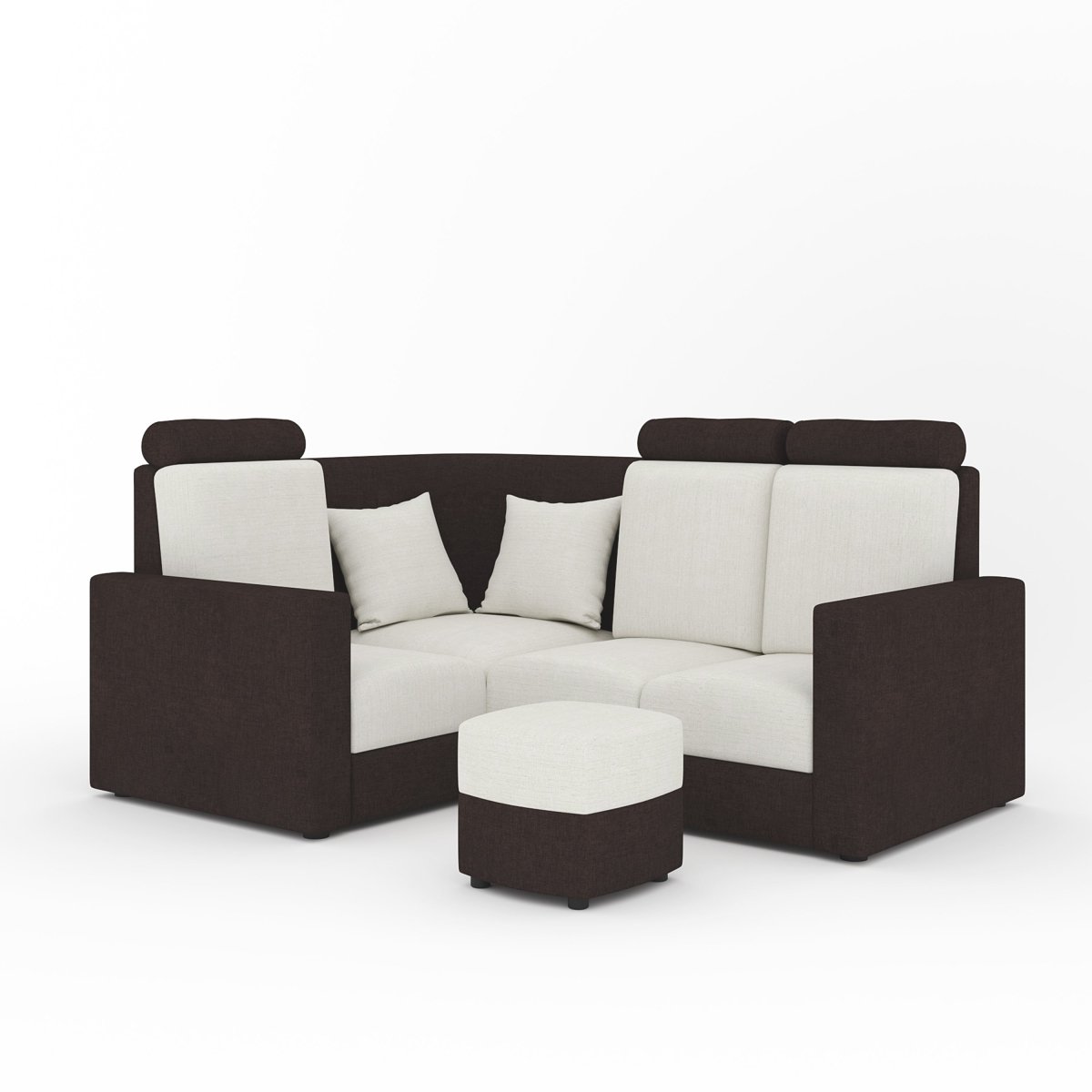 L Shape Corner Mini Sofa Series [Normal Handles] with Curved Box Moda - Sekar Lifestyle