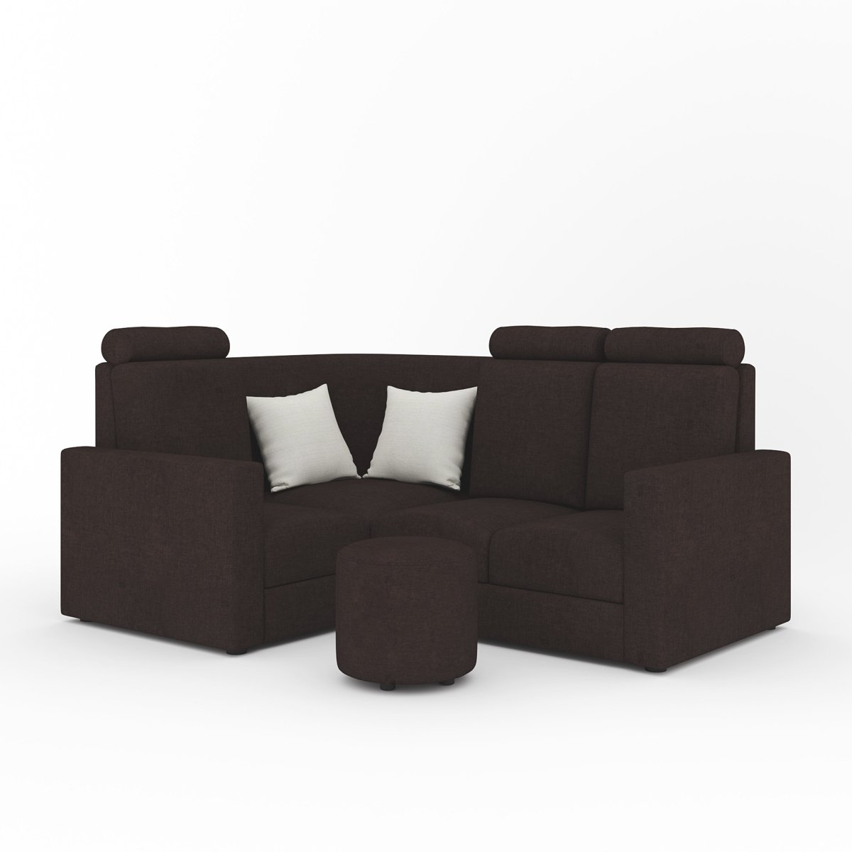 L Shape Corner Mini Sofa Series [Normal Handles] with Round Moda - Sekar Lifestyle