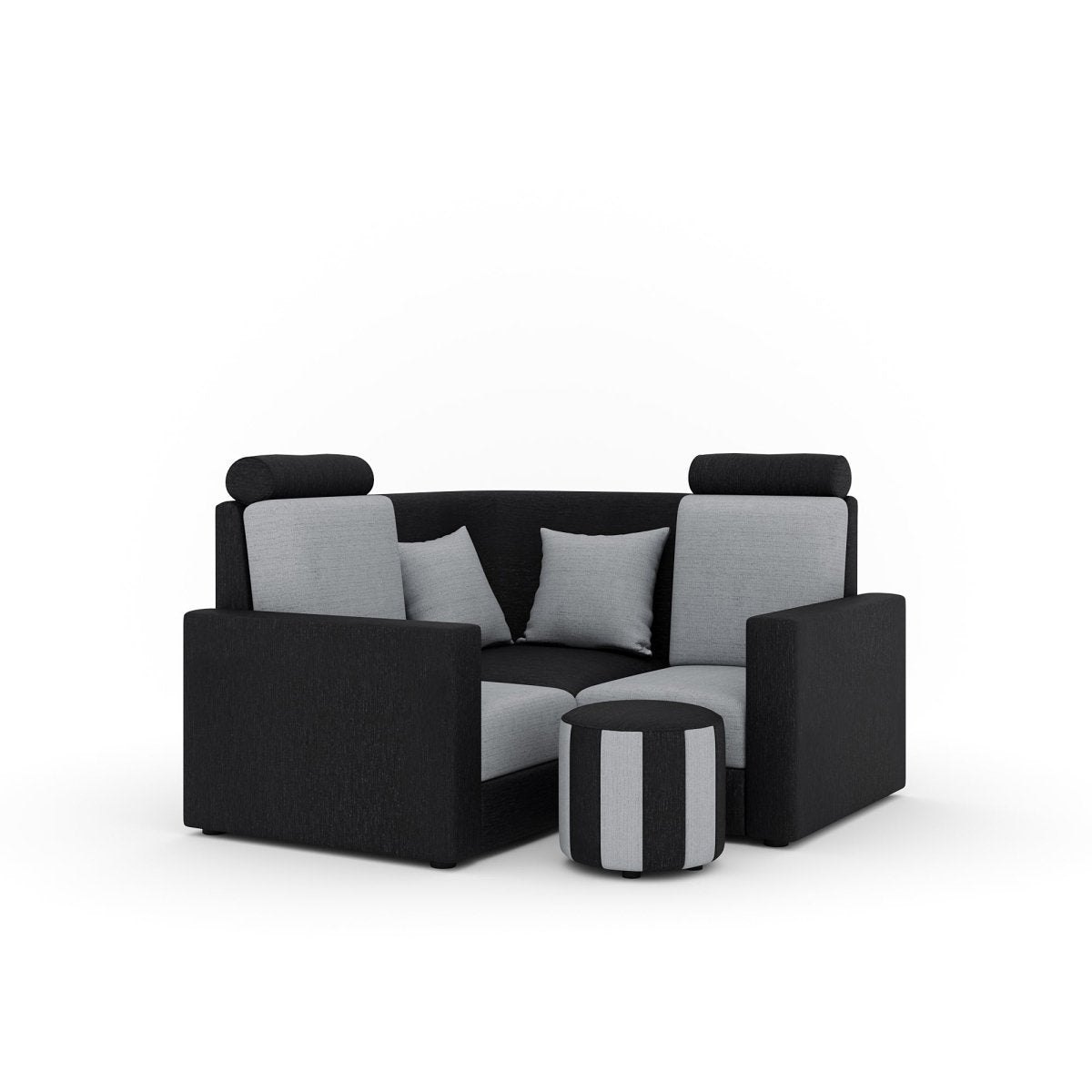 L Shape Corner Mini Sofa Series [Normal Handles] with Round Moda - Sekar Lifestyle