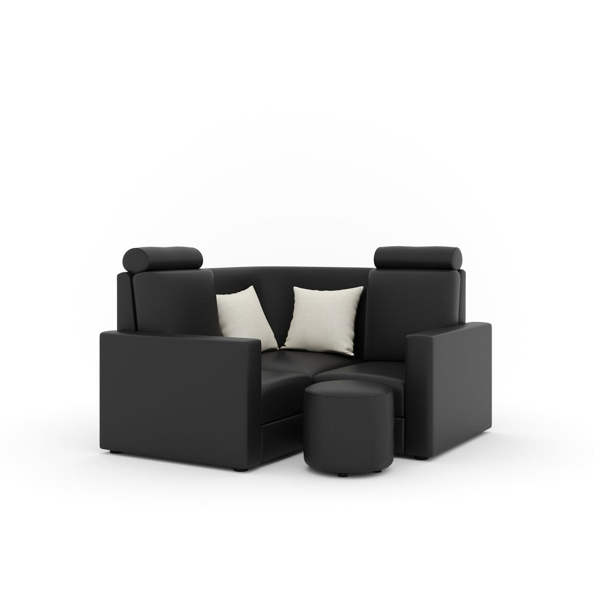 L Shape Corner Mini Sofa Series [Normal Handles] with Round Moda - Sekar Lifestyle