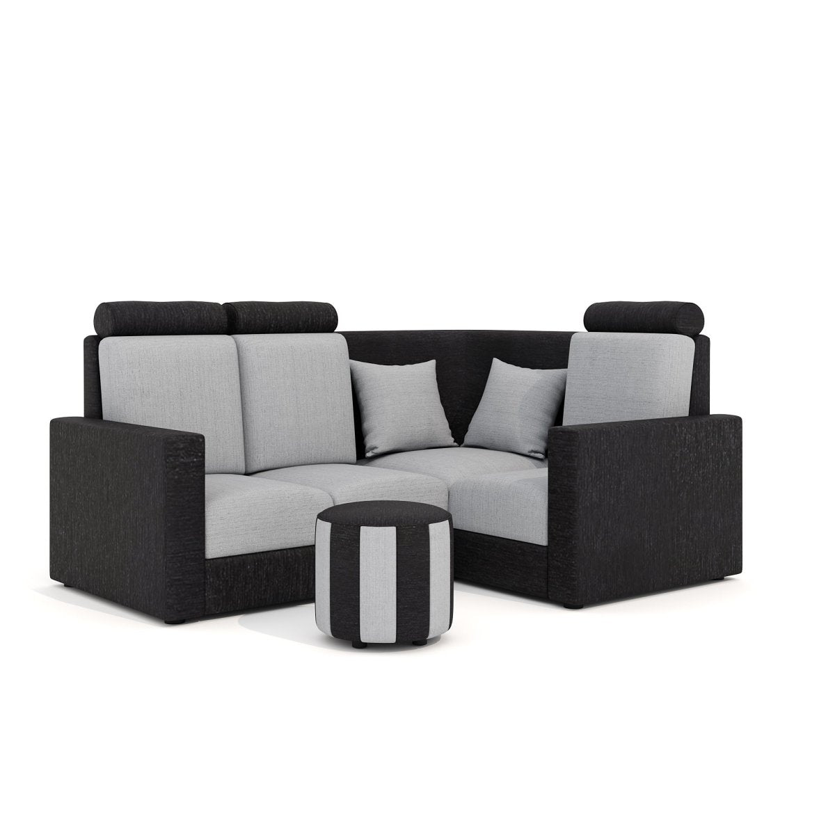 L Shape Corner Mini Sofa Series [Normal Handles] with Round Moda - Sekar Lifestyle