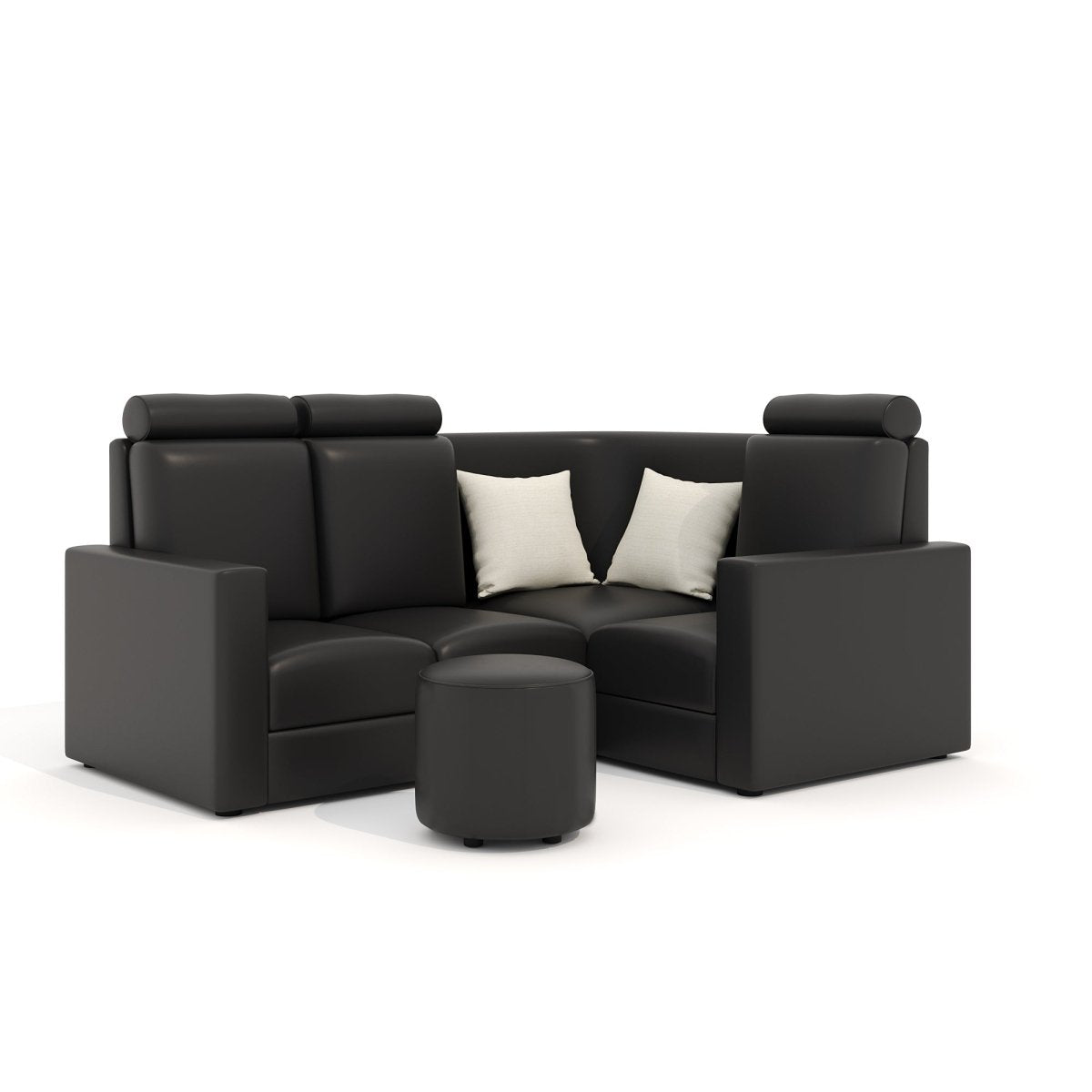 L Shape Corner Mini Sofa Series [Normal Handles] with Round Moda - Sekar Lifestyle