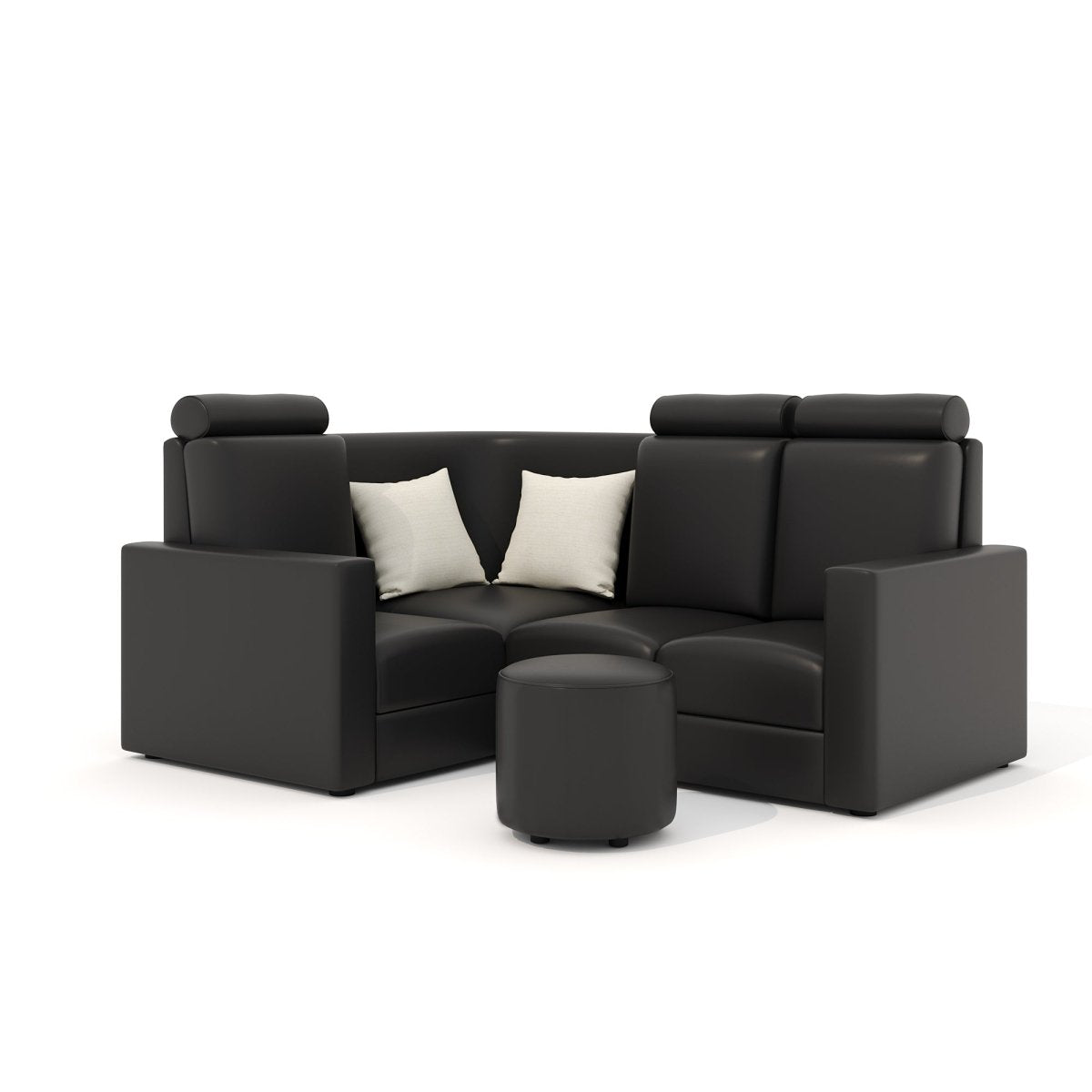 L Shape Corner Mini Sofa Series [Normal Handles] with Round Moda - Sekar Lifestyle