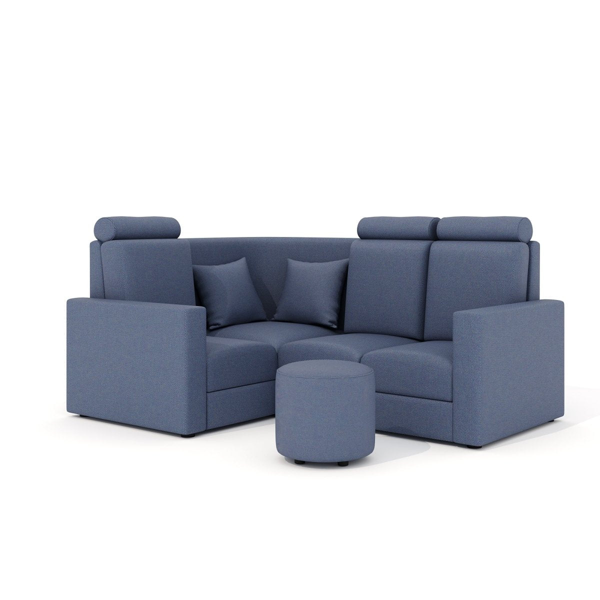 L Shape Corner Mini Sofa Series [Normal Handles] with Round Moda - Sekar Lifestyle